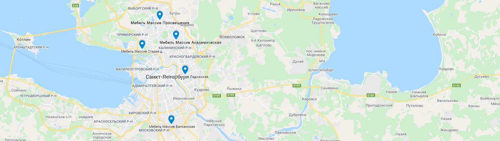 Магазины Мебель массив на карте