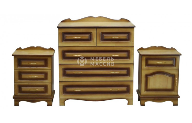 Комод, 2 тумбочки с гребнем