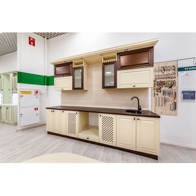 Кухня Валерия (слоновая кость + коричневая эмаль) Кухня Валерия (слоновая кость + коричневая эмаль)