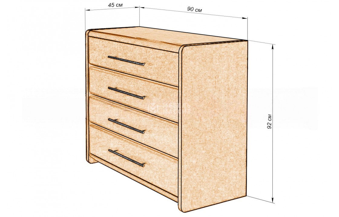 Комод Вермонт 4 ящика