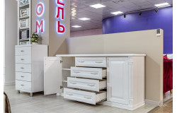 Тумба Альберти под ТВ (белая эмаль)